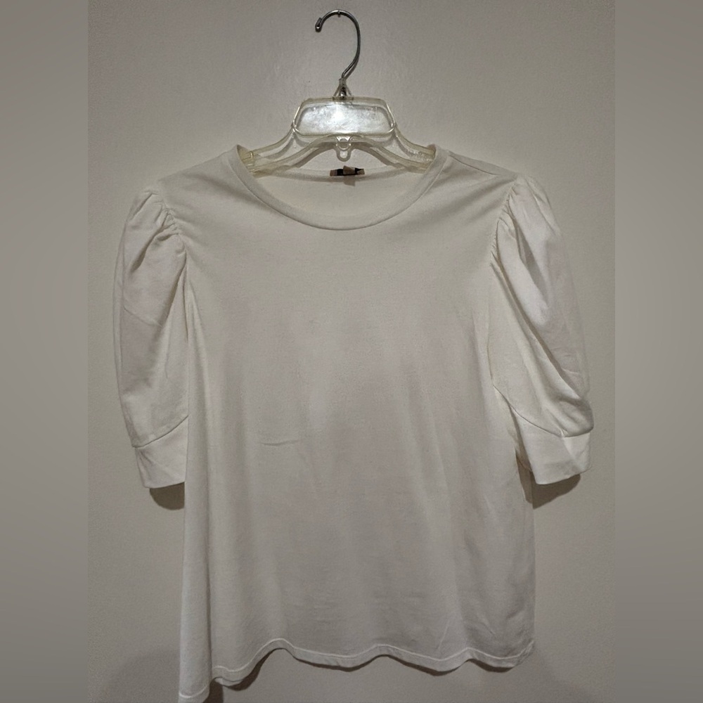 Lilly White Cream Puff Sleeve Blouse size large